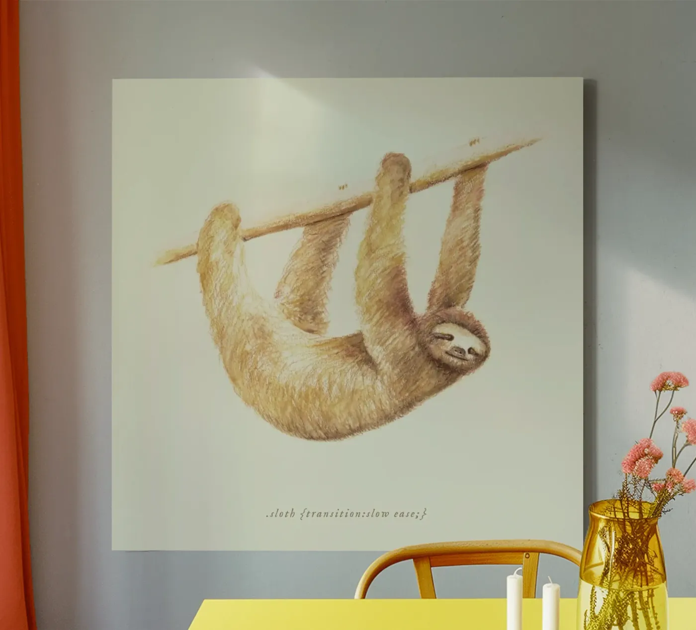 Sloth canvas by Florent Bodart