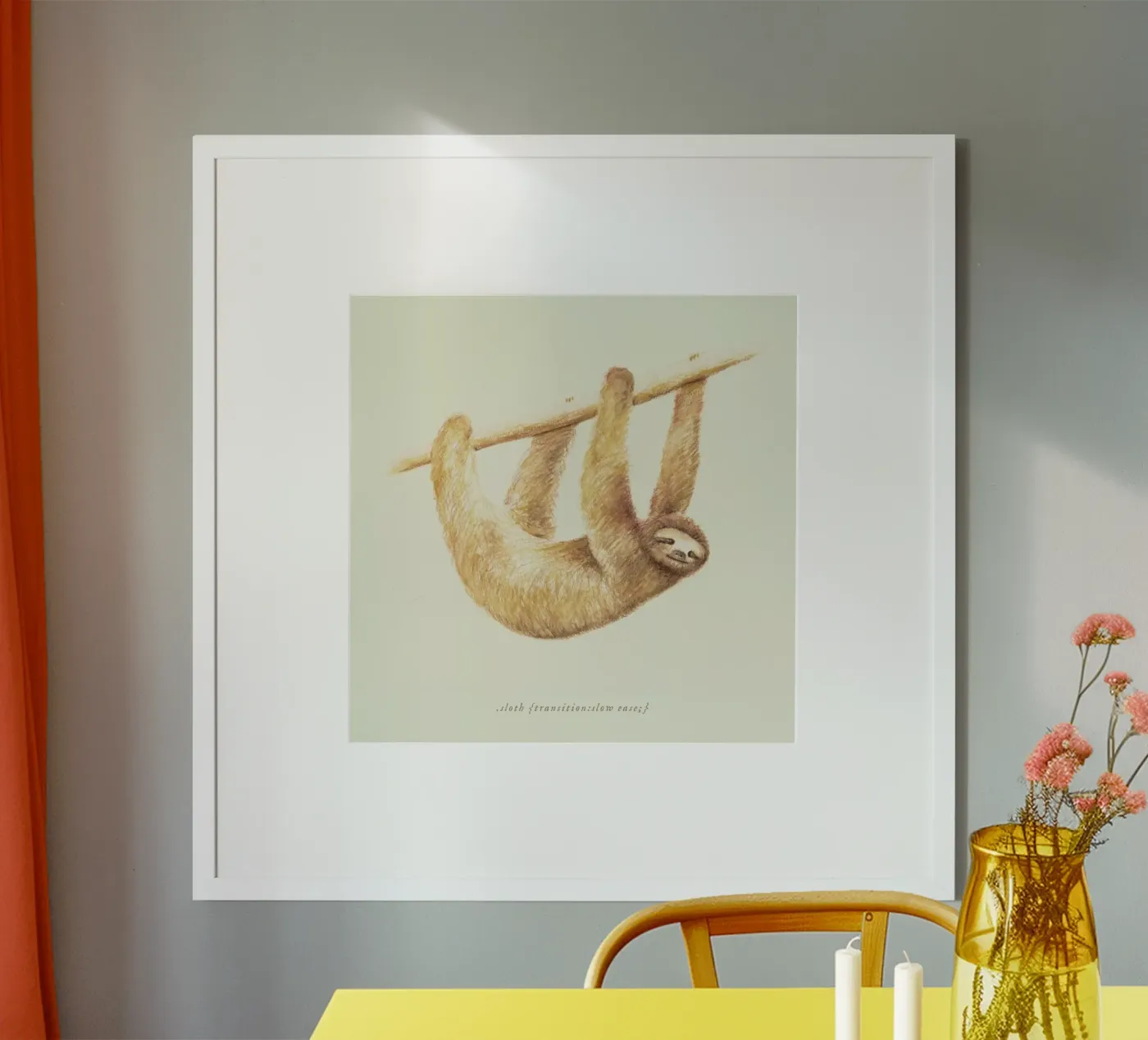 Sloth poster van Florent Bodart