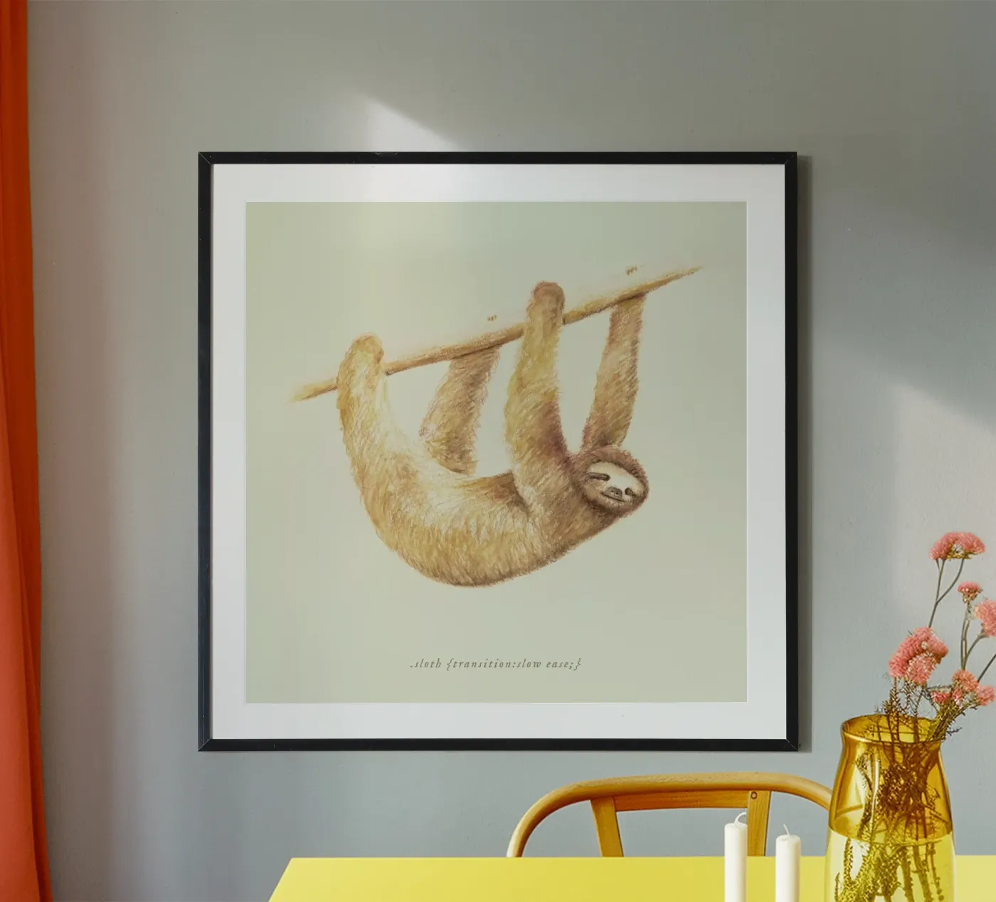 Sloth poster van Florent Bodart