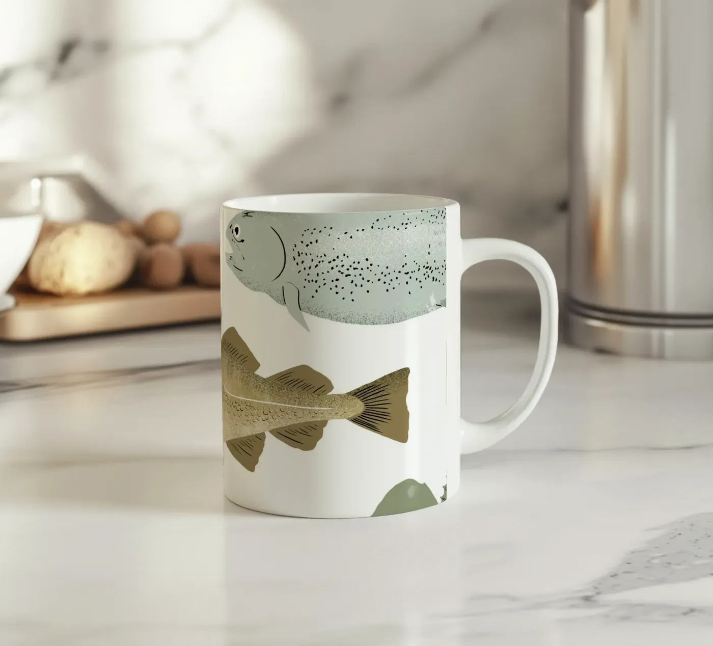 Fish ceramic mug by miriamkross