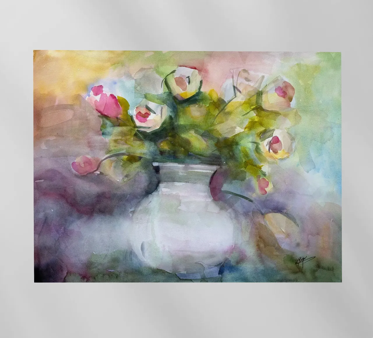 Bloom a watercolor botanical still life painting pellicola backlit da Stoian Hitrov