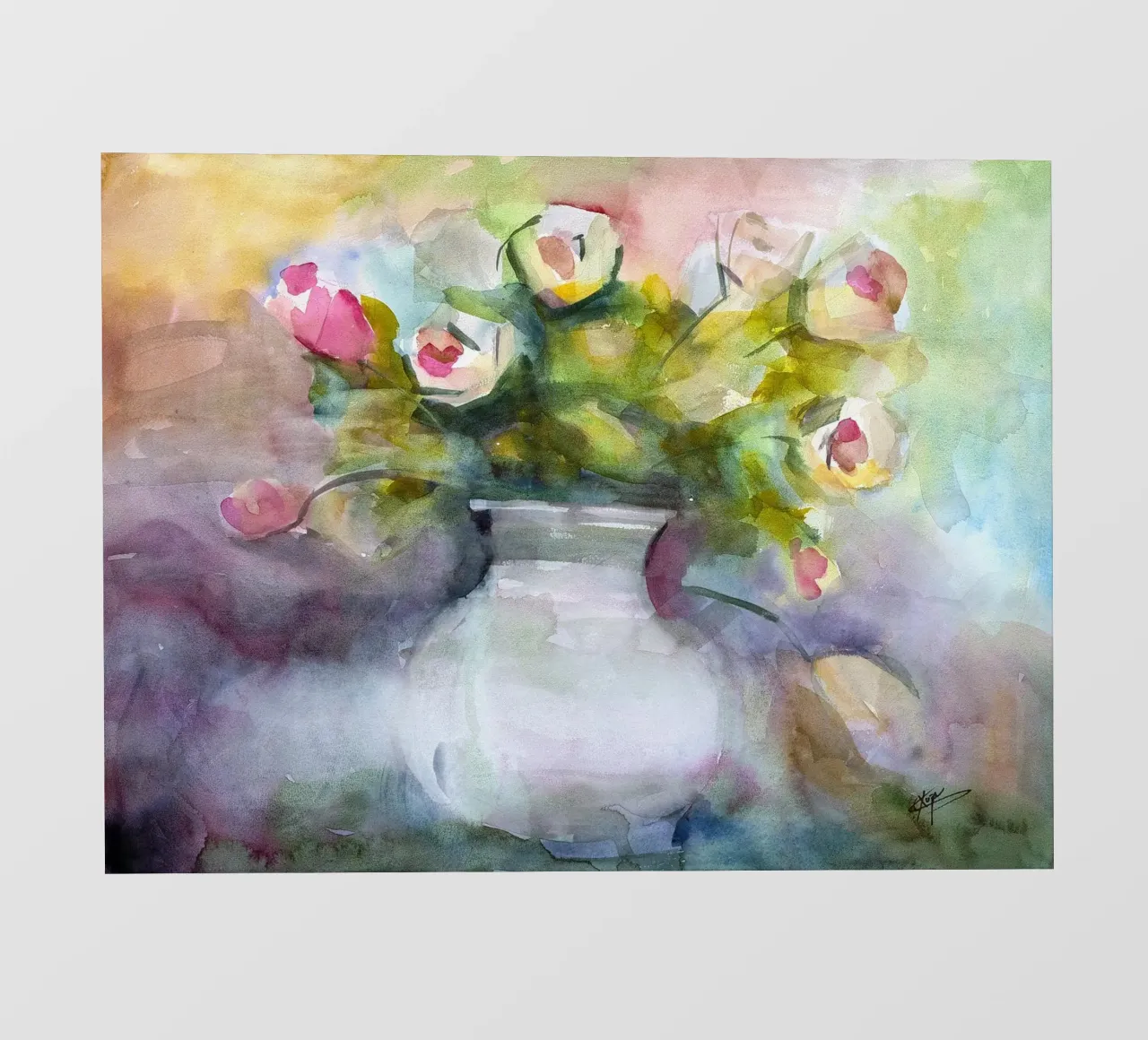Bloom a watercolor botanical still life painting pellicola backlit da Stoian Hitrov