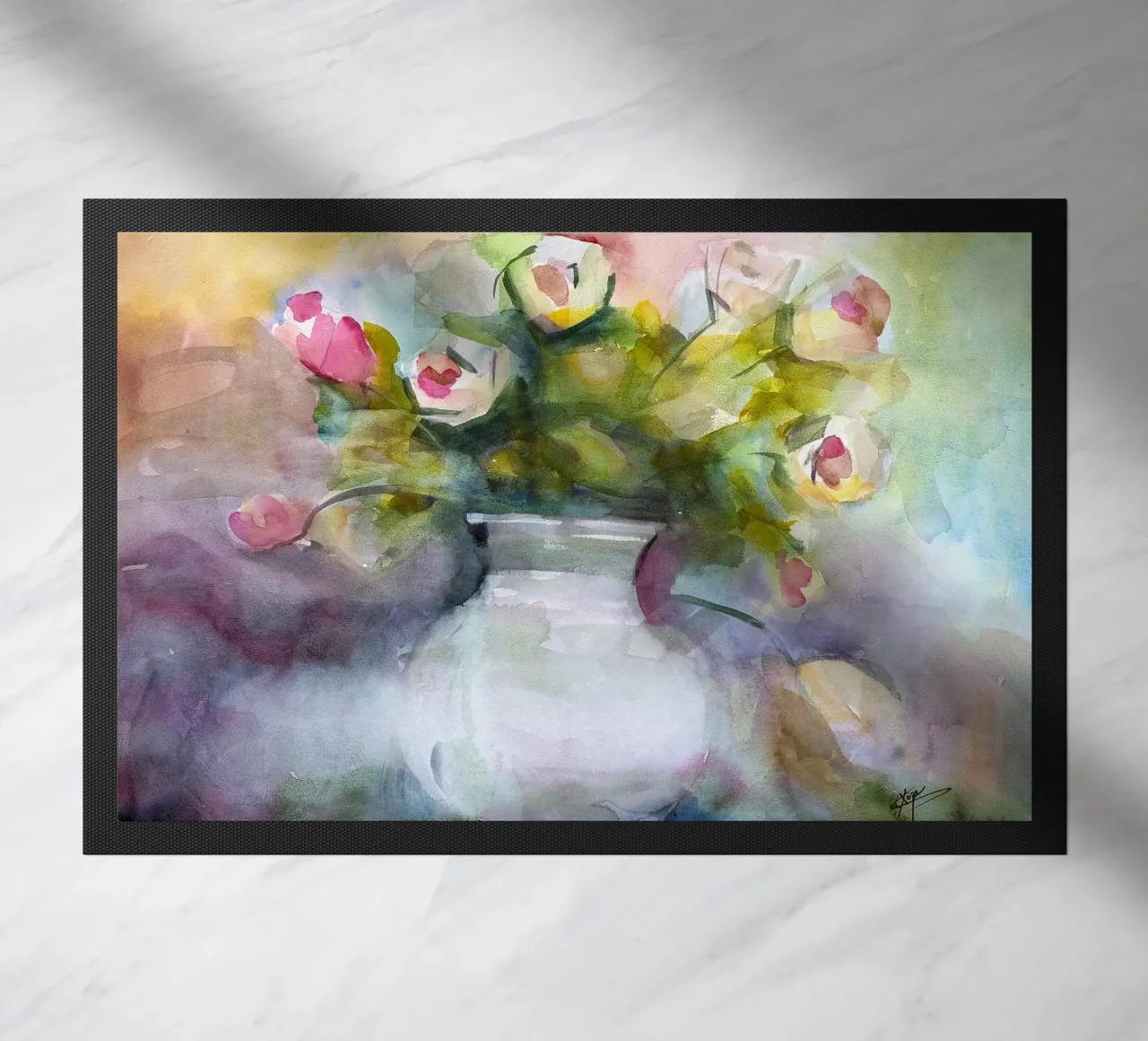 Bloom a watercolor botanical still life painting zerbino da Stoian Hitrov