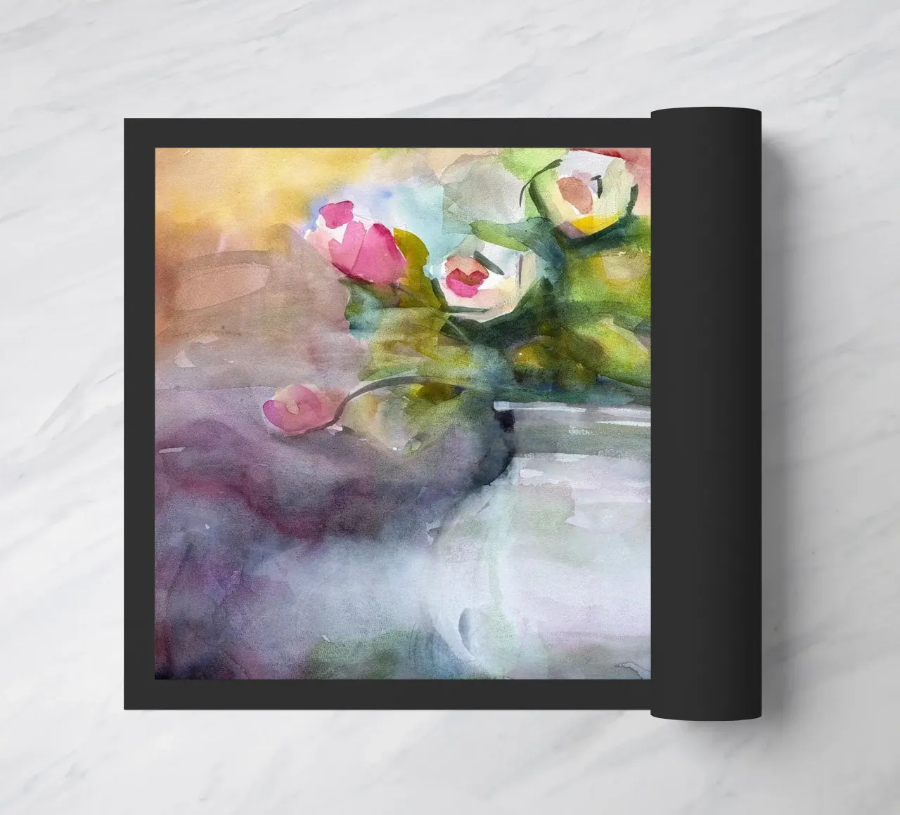 Bloom a watercolor botanical still life painting zerbino da Stoian Hitrov