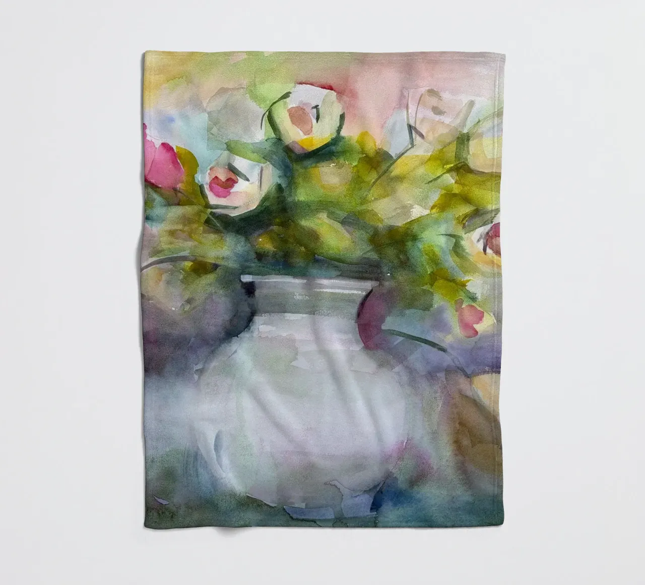 Bloom a watercolor botanical still life painting coperta in pile da Stoian Hitrov