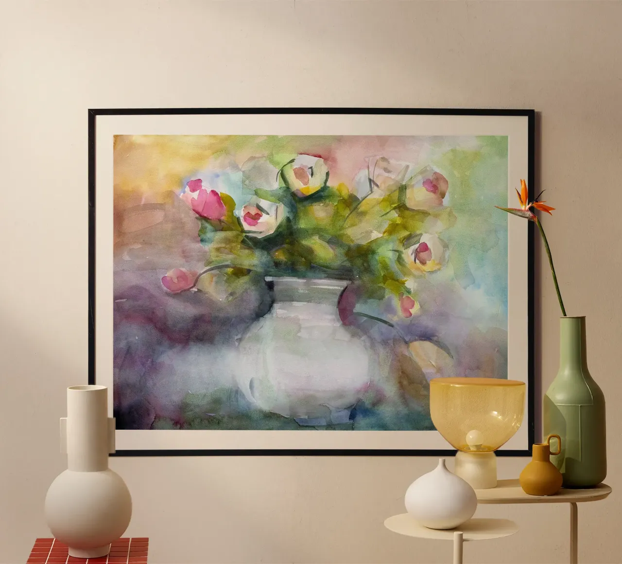 Bloom a watercolor botanical still life painting carta hahnemühle da Stoian Hitrov