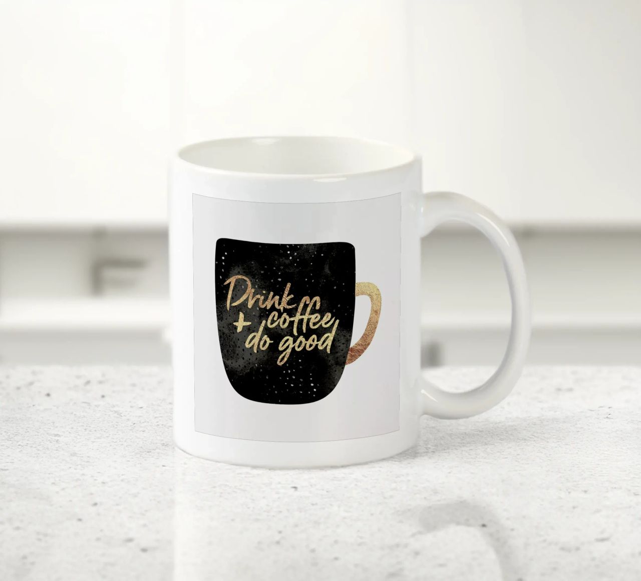 Drink Coffee and Do Good 1 ceramic mug by Elisabeth Fredriksson