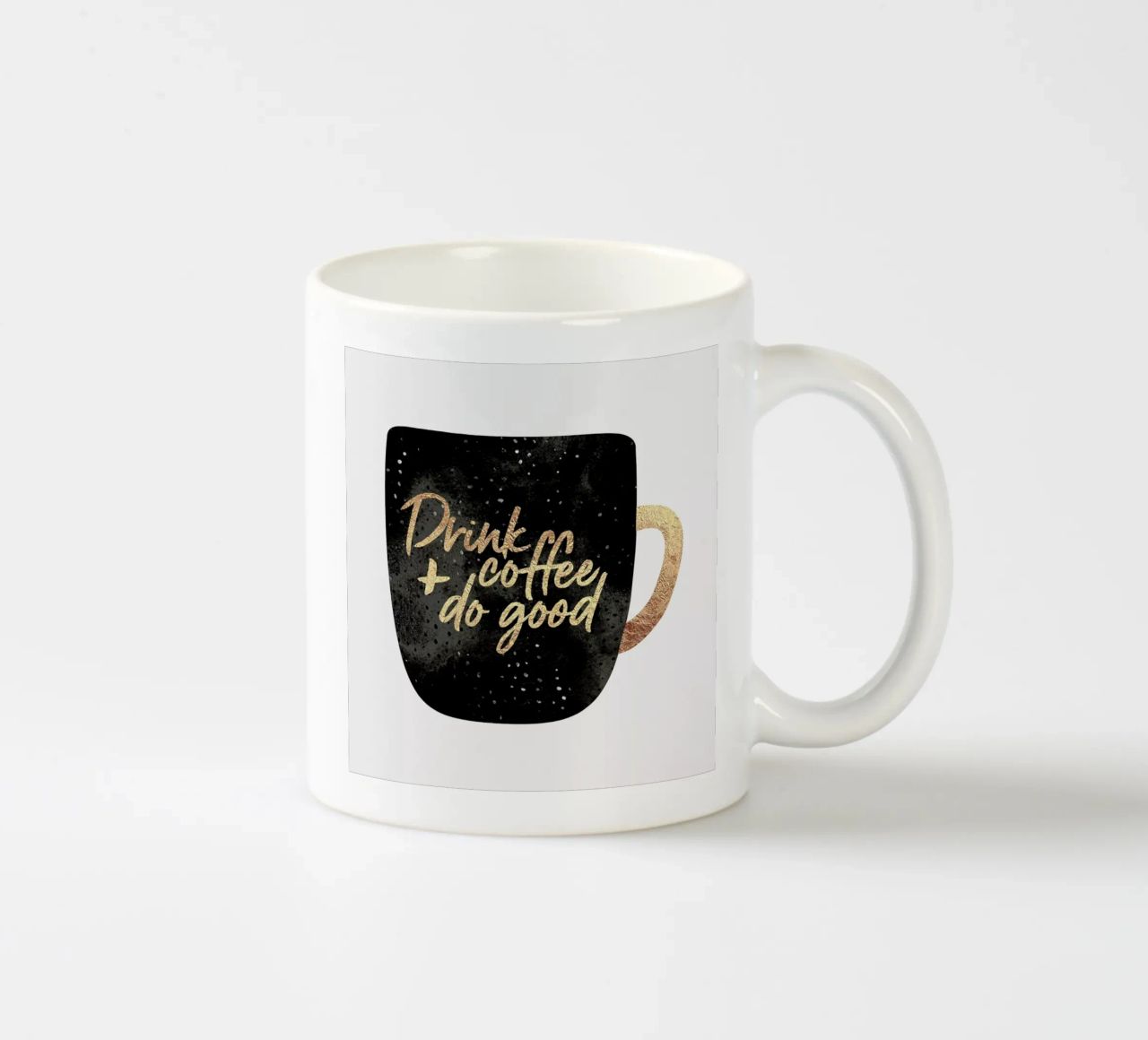 Drink Coffee and Do Good 1 ceramic mug by Elisabeth Fredriksson