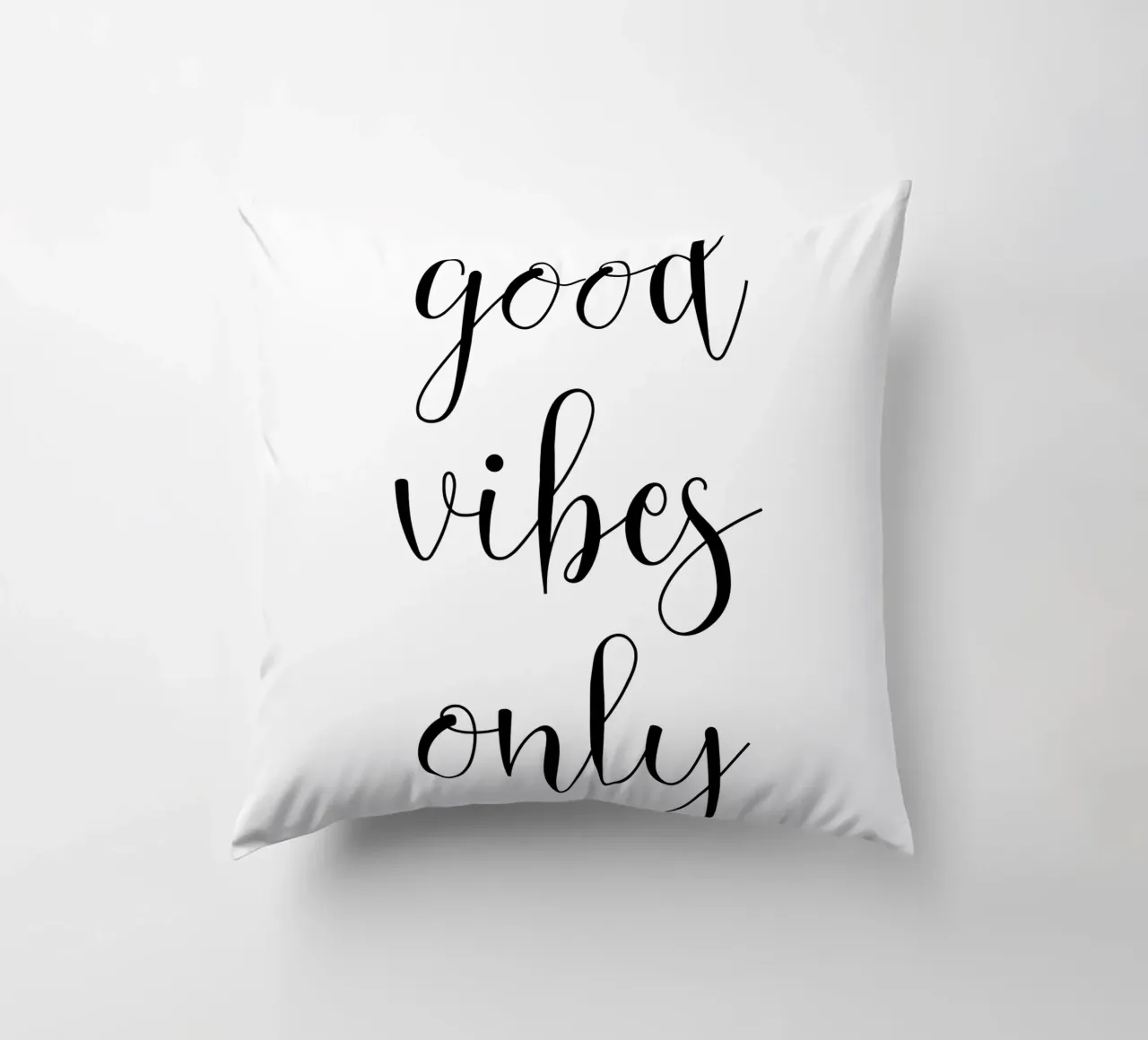 Good Vibes Only decorative cushion by Shark Printables