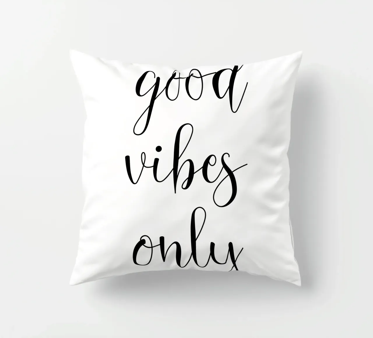 Good Vibes Only decorative cushion by Shark Printables