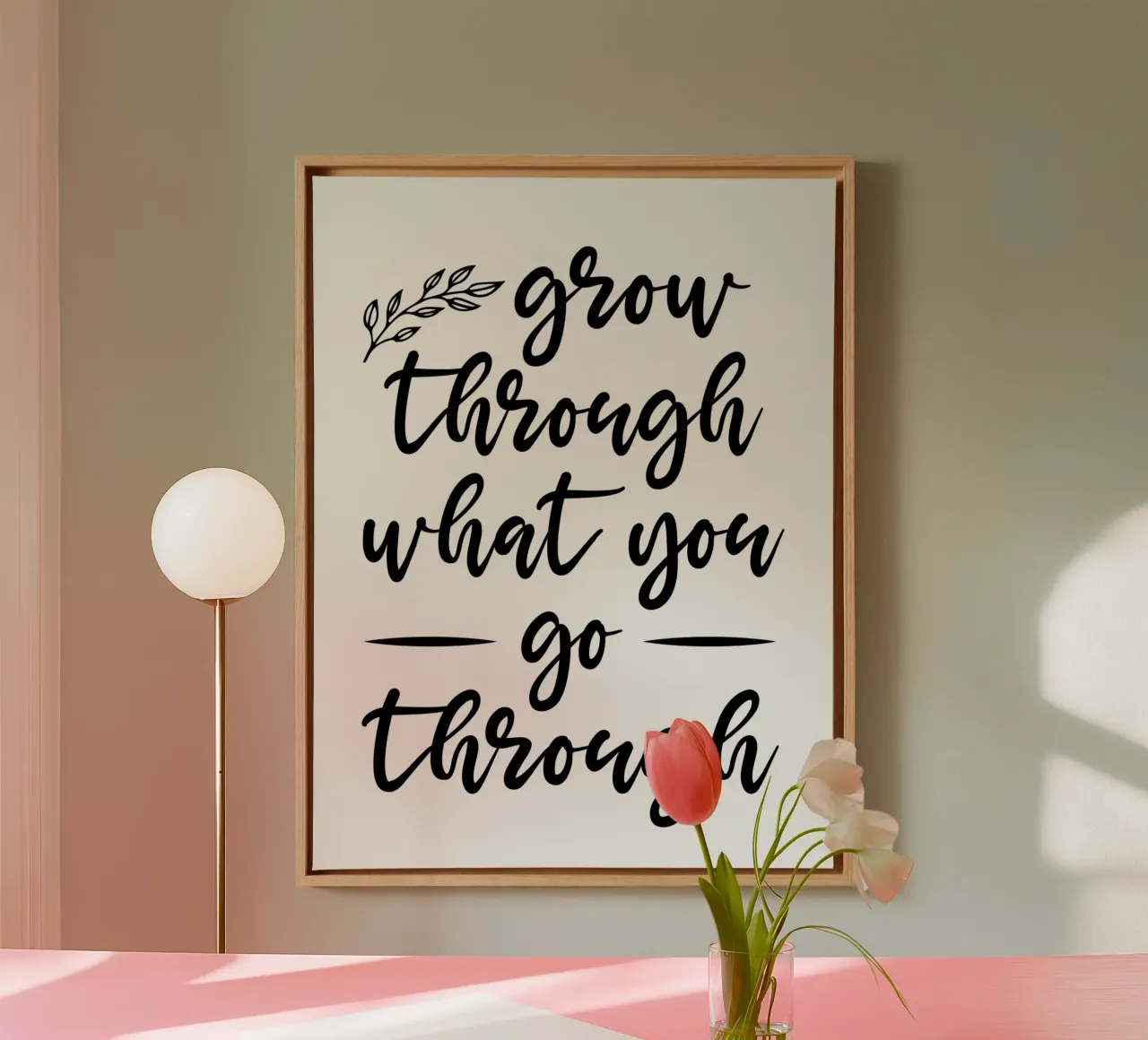 Grow Through What You Go Through canvas with Floater frame by Shark Printables