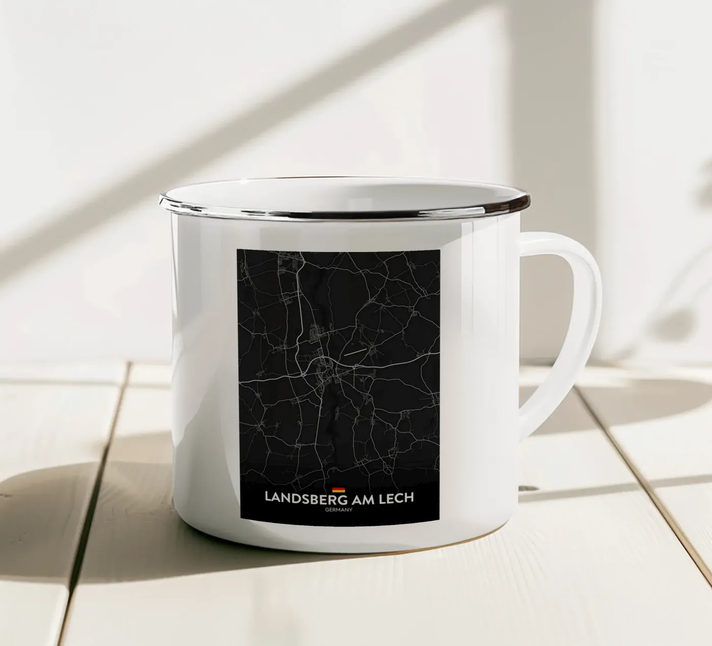 map enamel mug by Christopher Adams