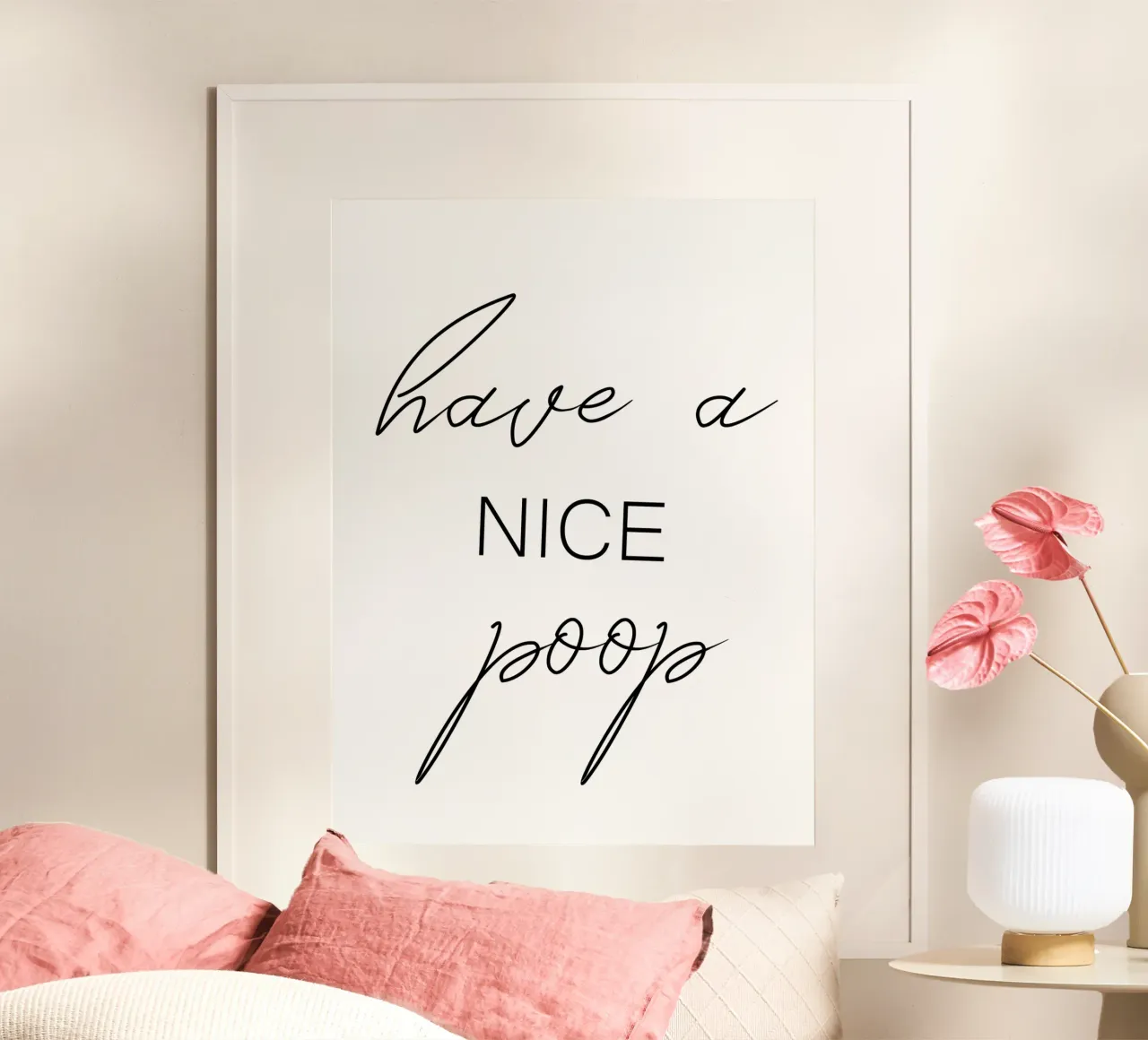 Buona cacca poster con telaio in alluminio da Shark Printables