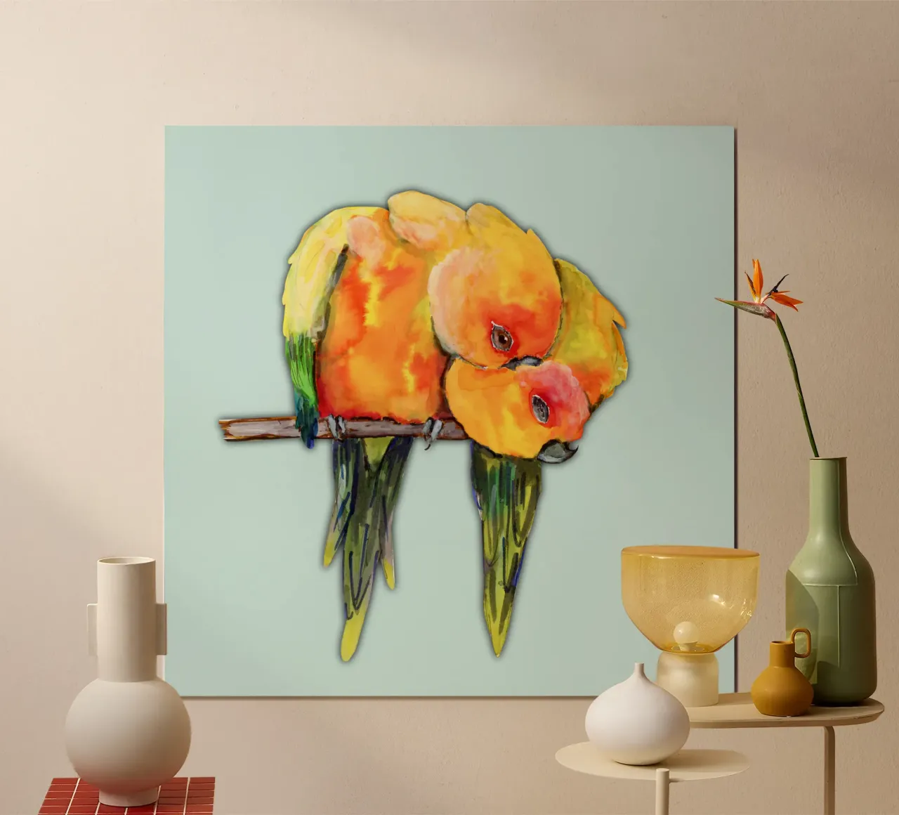 Due conuri del sole che si coccolano poster con telaio in legno da BwiseLizzy