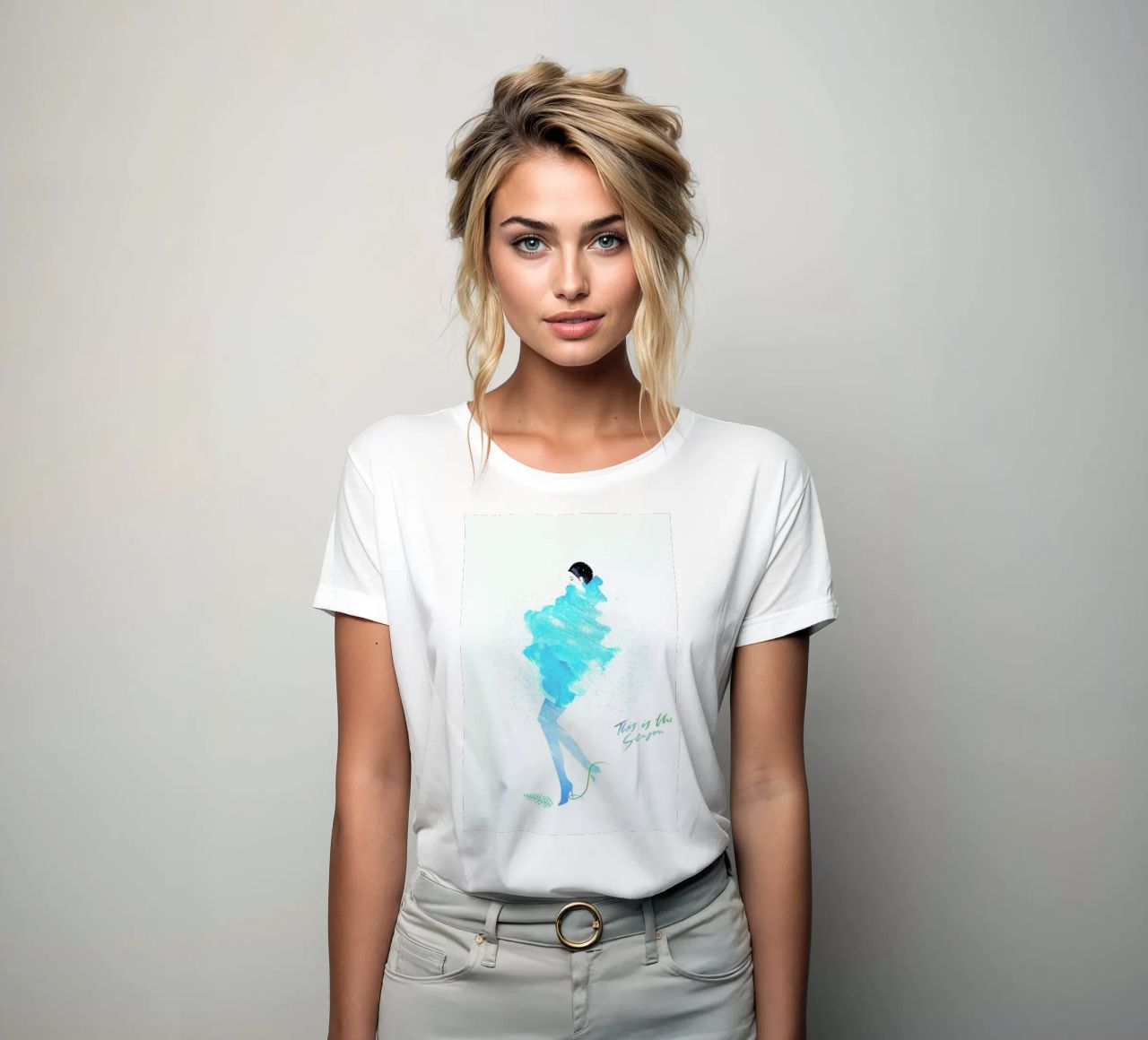 Schneehase 1 women's fitted t-shirt by Anja Denz