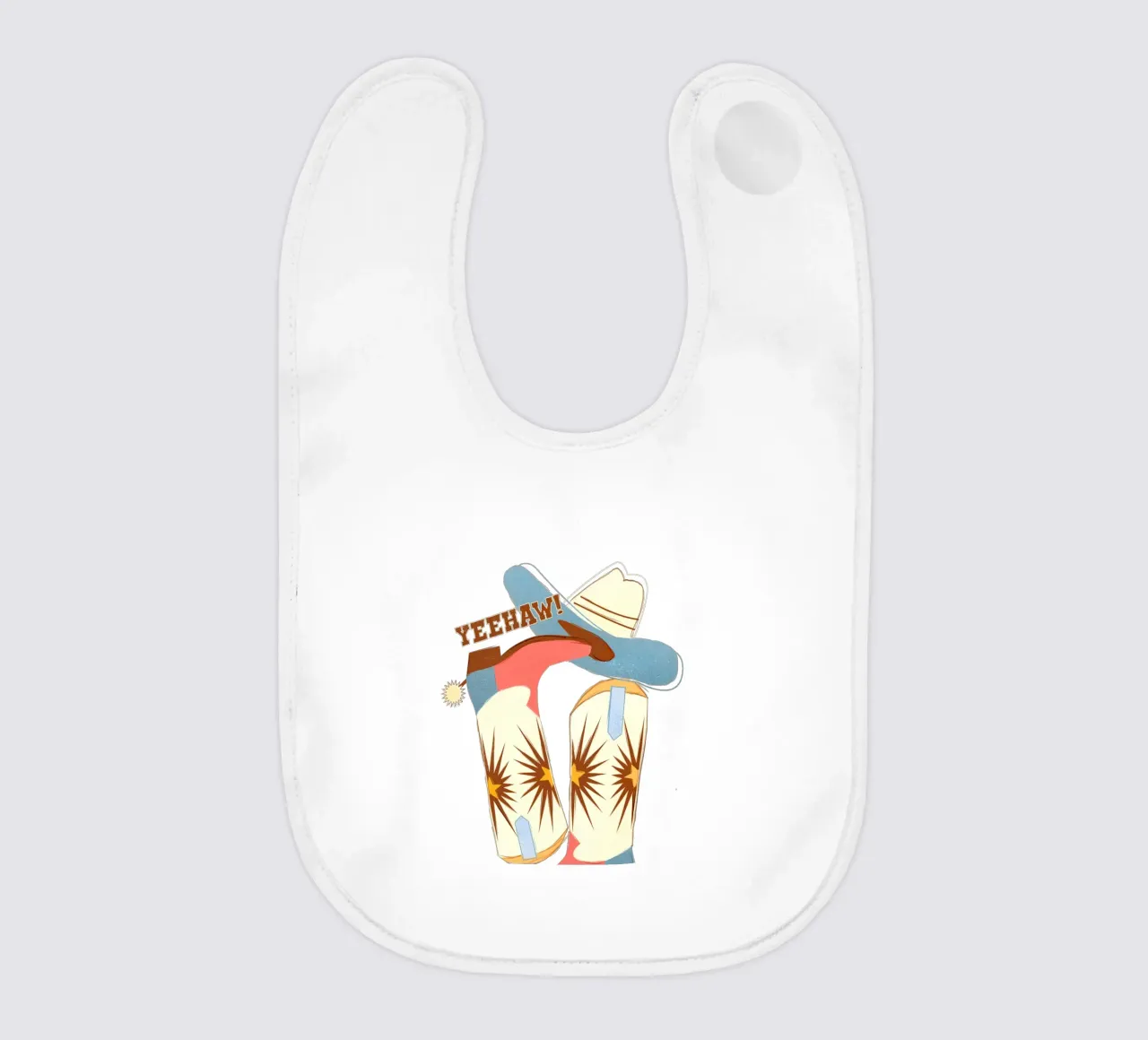 Retro "Yeehaw!" Cowboy Boots Art Print bavaglino da showmemars