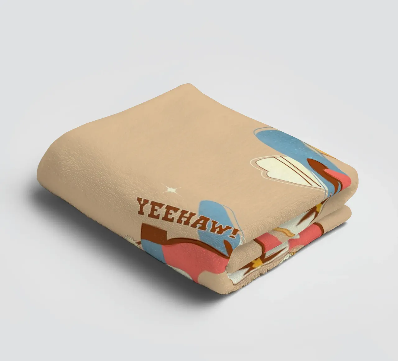 Retro "Yeehaw!" Cowboy Boots Art Print asciugamano da bagno da showmemars