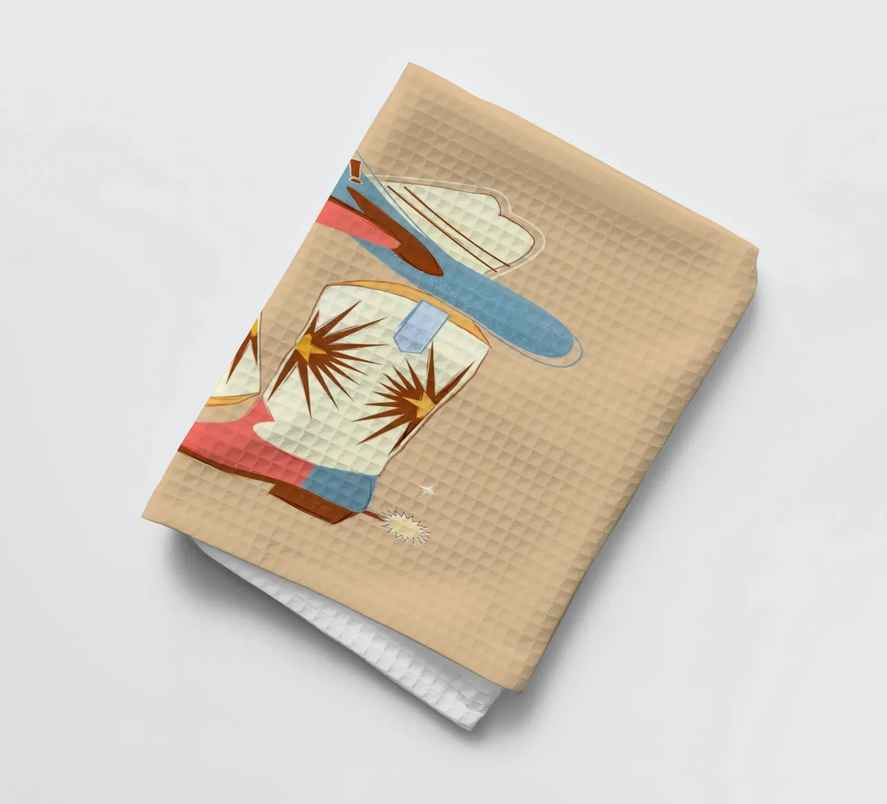 Retro "Yeehaw!" Cowboy Boots Art Print canovaccio da cucina da showmemars