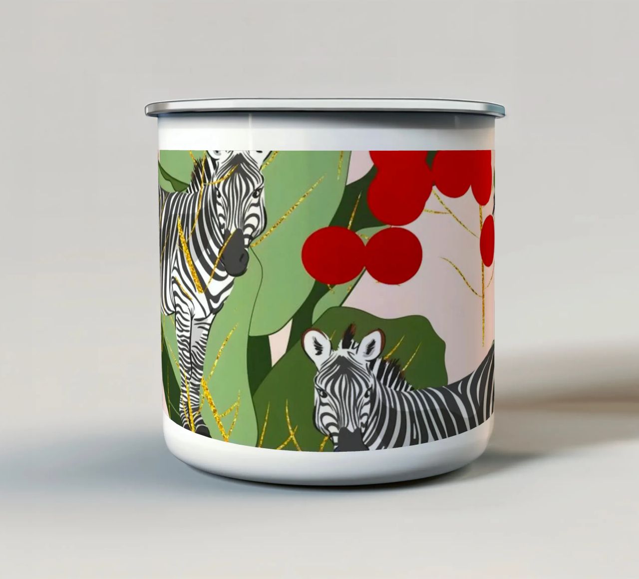 Zebra Harem Foresta Natura Jungla tazza in smalto da 83oranges