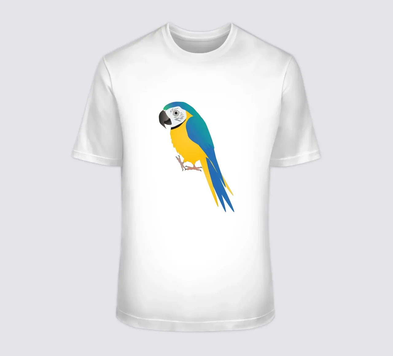 Funny blue and yellow macaw t-shirt by BwiseLizzy