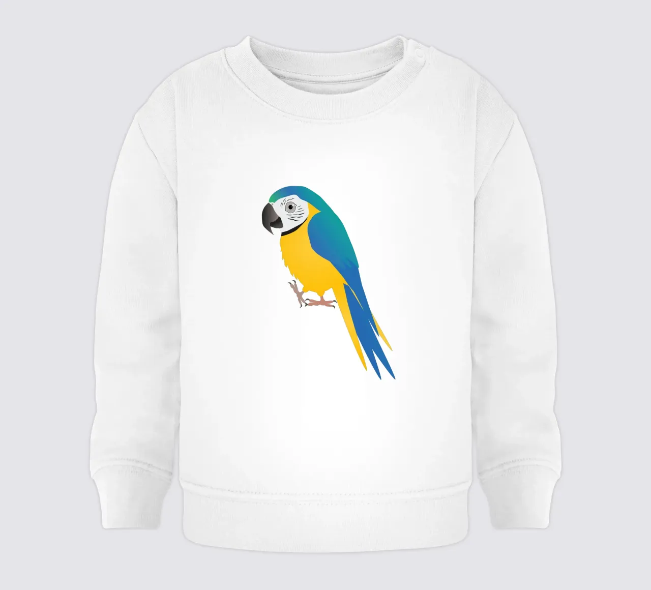 Grappige blauw met gele ara baby sweatshirt van BwiseLizzy