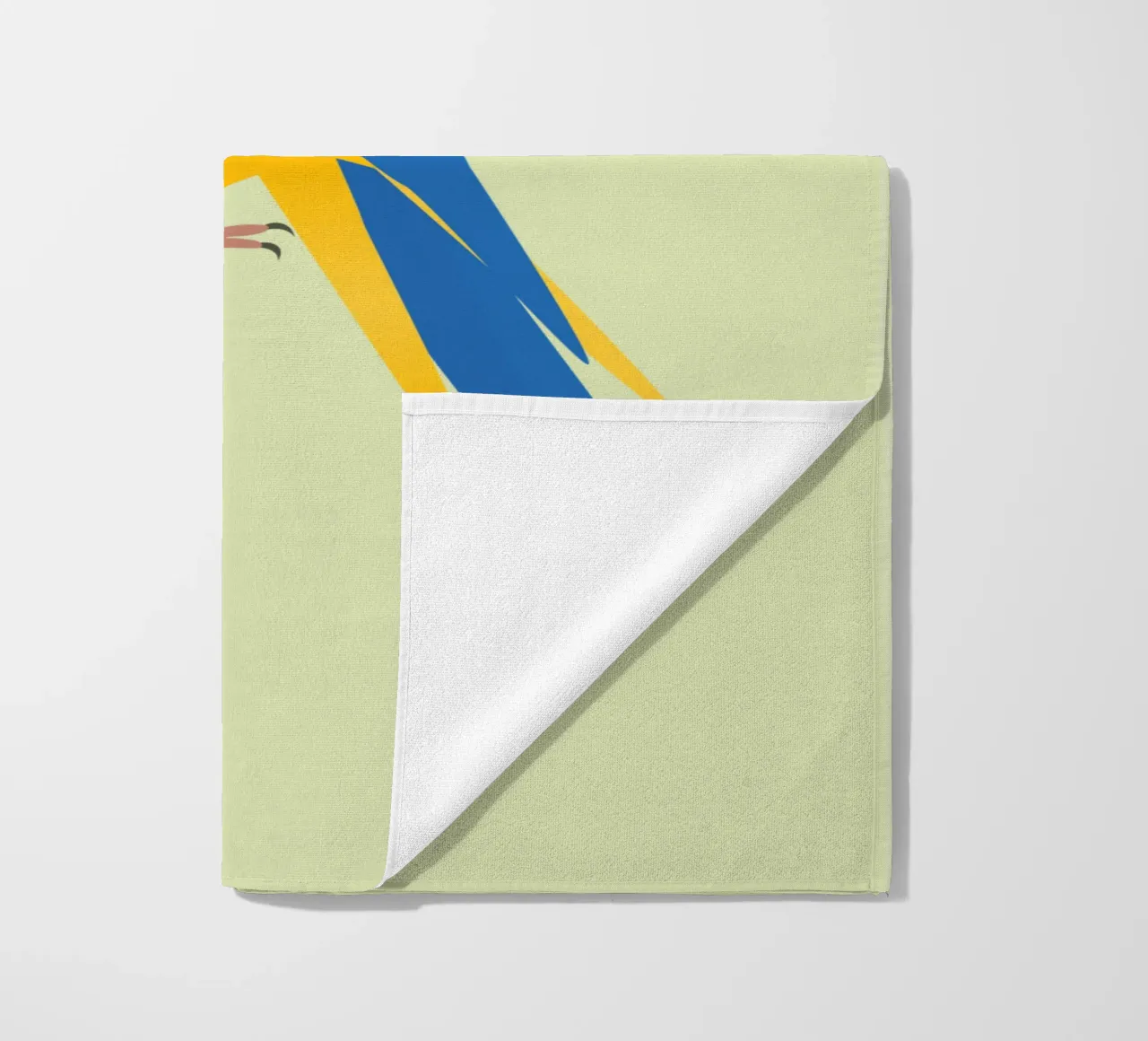 Funny blue and yellow macaw beach towel by BwiseLizzy