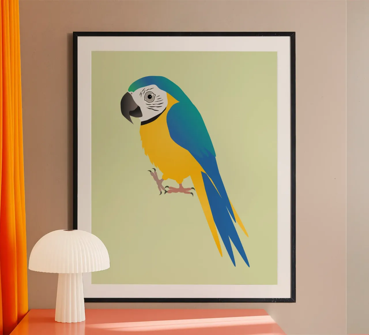 Drôle d'ara bleu et jaune poster de BwiseLizzy