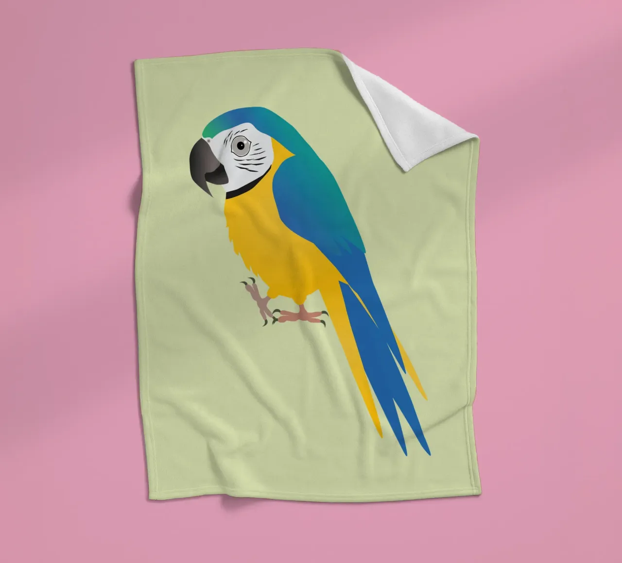 Funny blue and yellow macaw fleece blanket by BwiseLizzy