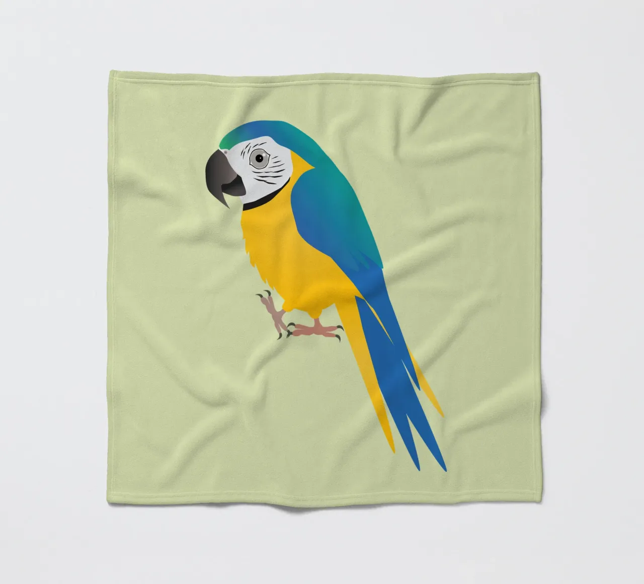 Funny blue and yellow macaw fleece blanket by BwiseLizzy