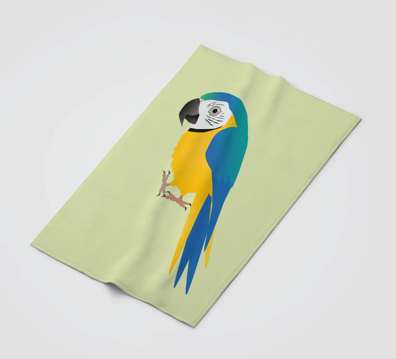 Funny blue and yellow macaw fleece blanket by BwiseLizzy