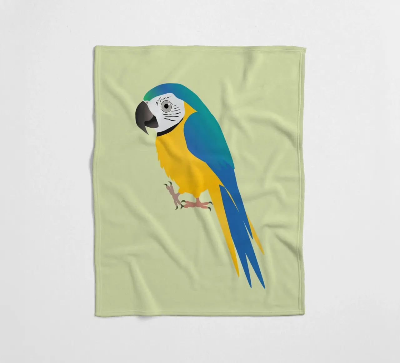 Funny blue and yellow macaw fleece blanket by BwiseLizzy