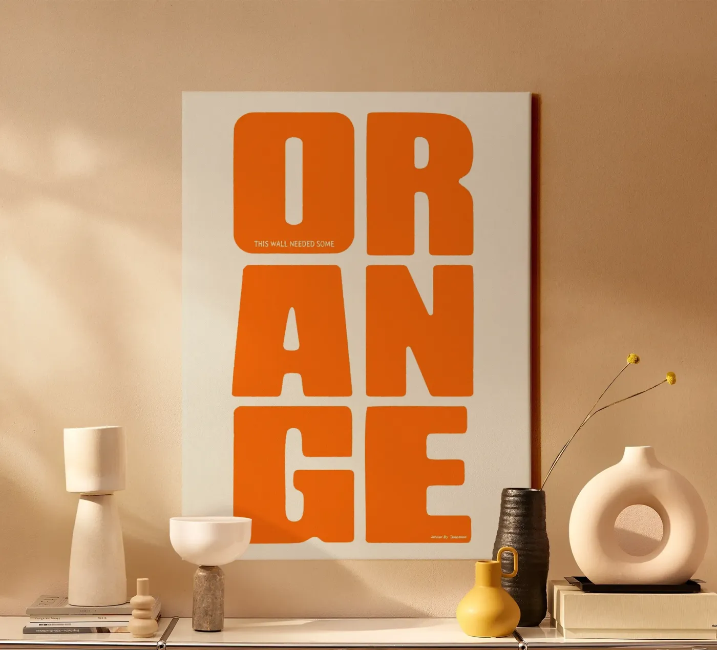Orange canvas van Jonas Loose