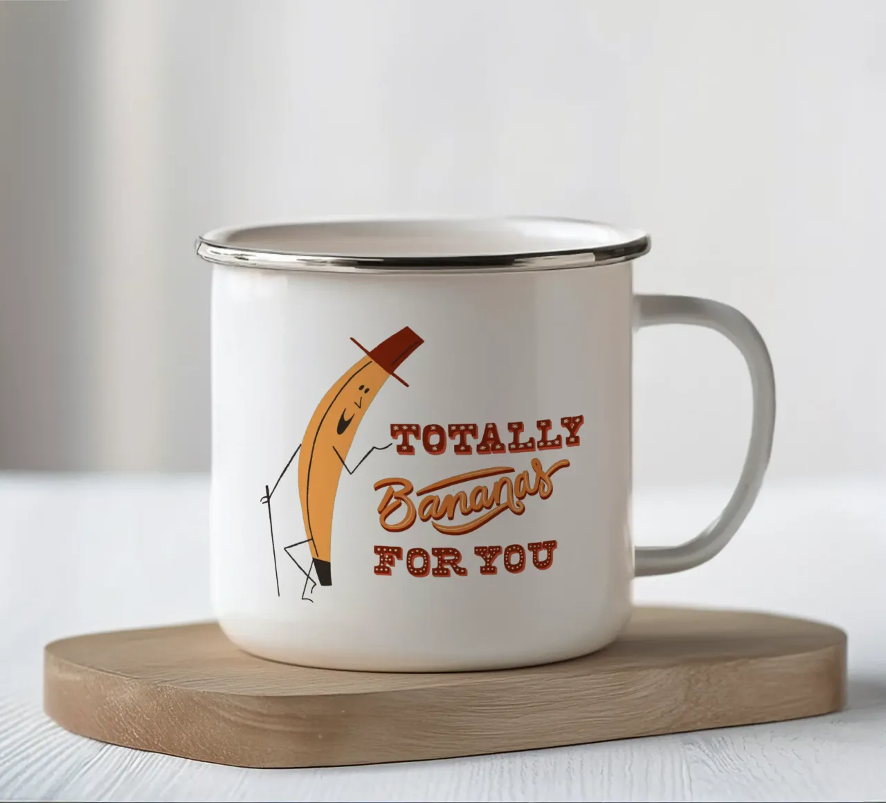 Ich liebe Dich Muttertag Valentinstag Banane tazza in smalto da incomeforcreatives
