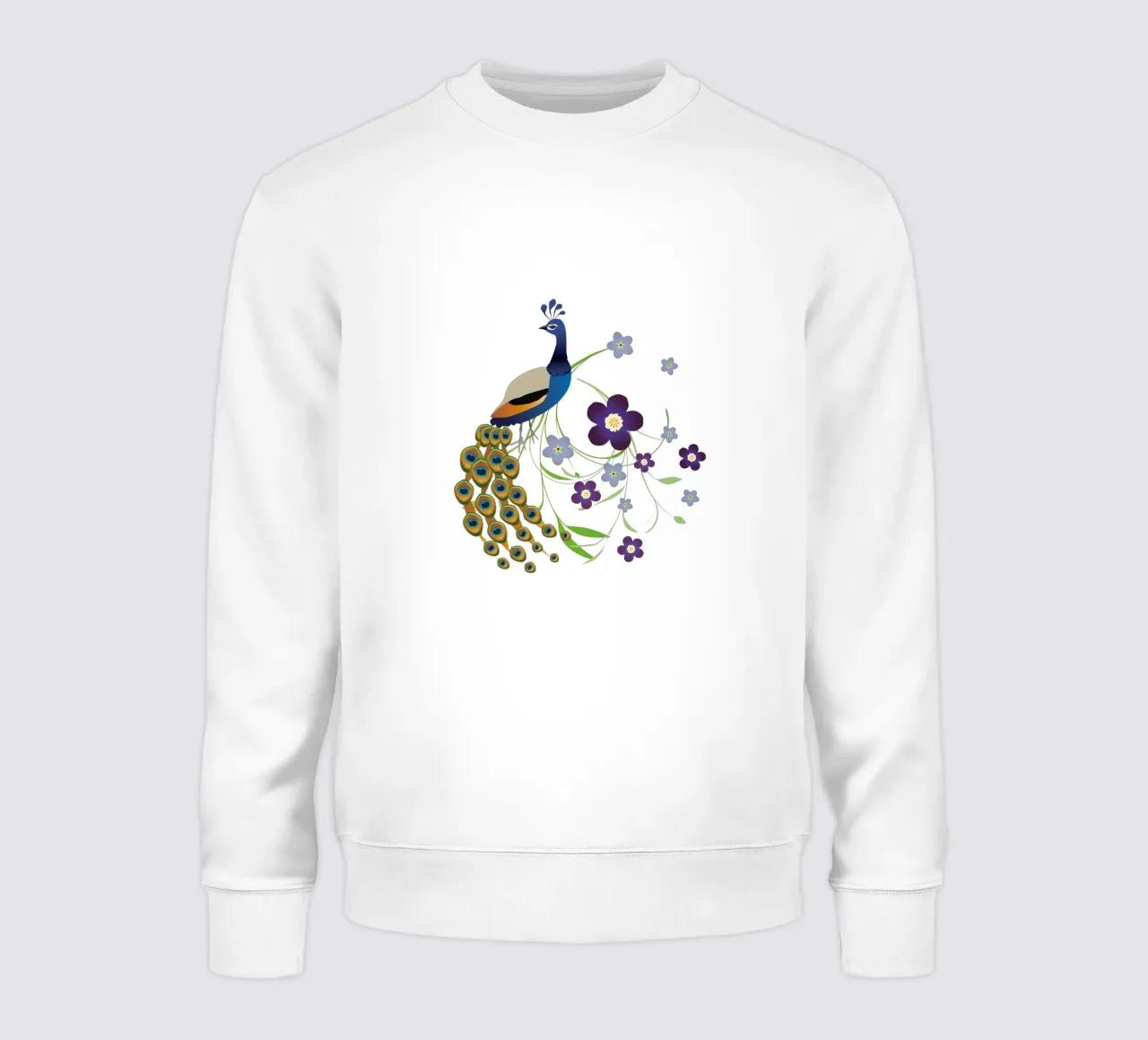 Pfau mit Blumen Sweatshirt von BwiseLizzy