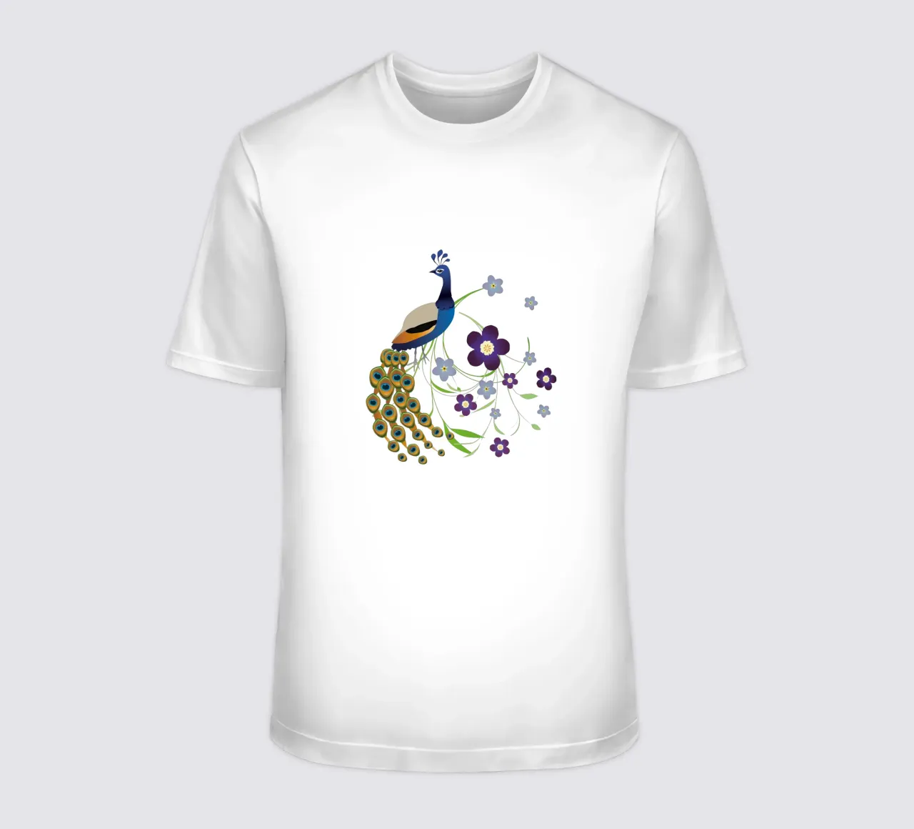 Pavone con fiori t-shirt da BwiseLizzy