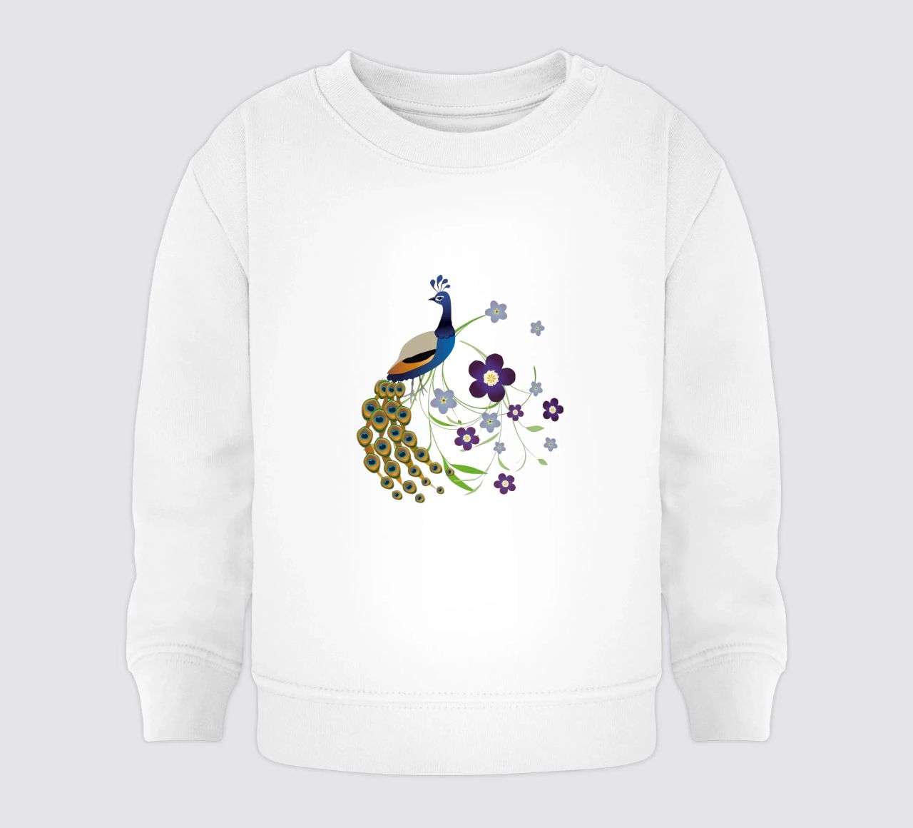 Pavone con fiori felpa neonato da BwiseLizzy
