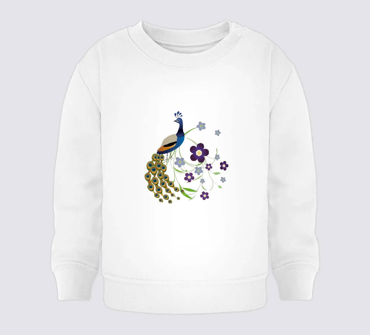 Pavo real con flores sudadera de bebé de BwiseLizzy