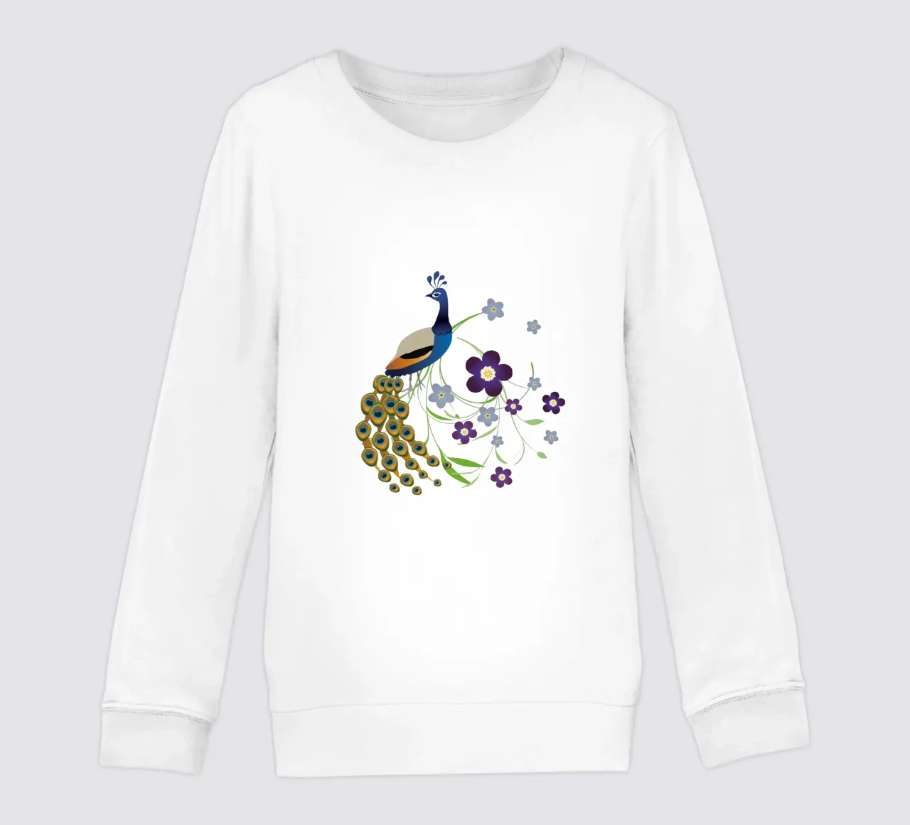 Pavone con fiori felpa bambino da BwiseLizzy