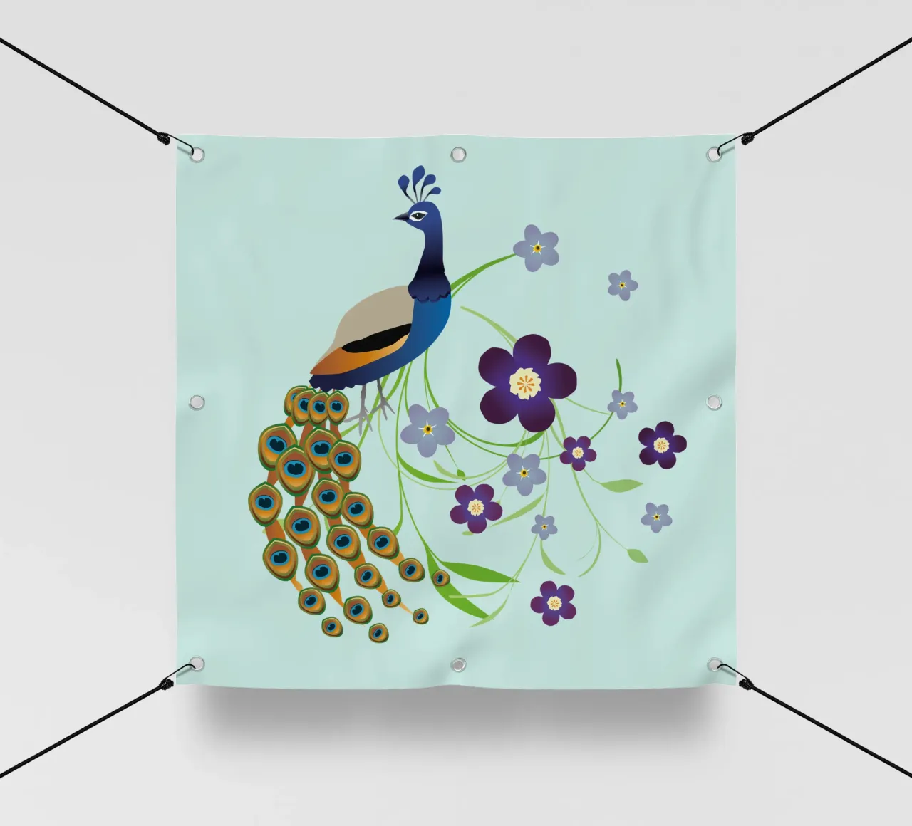 Peacock with flowers pvc cover by BwiseLizzy