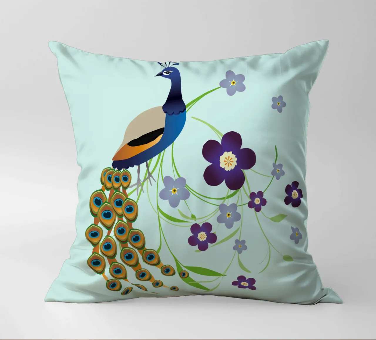 Pavone con fiori cuscino da BwiseLizzy