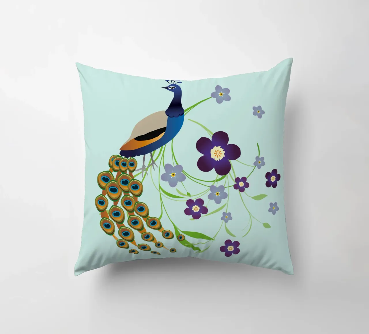 Pavone con fiori cuscino da BwiseLizzy
