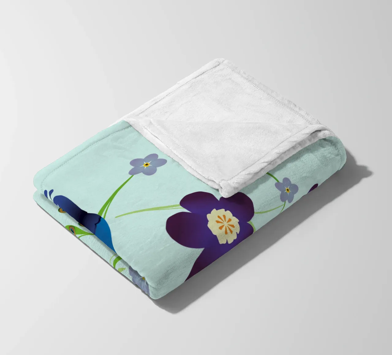 Pavone con fiori coperta in pile da BwiseLizzy