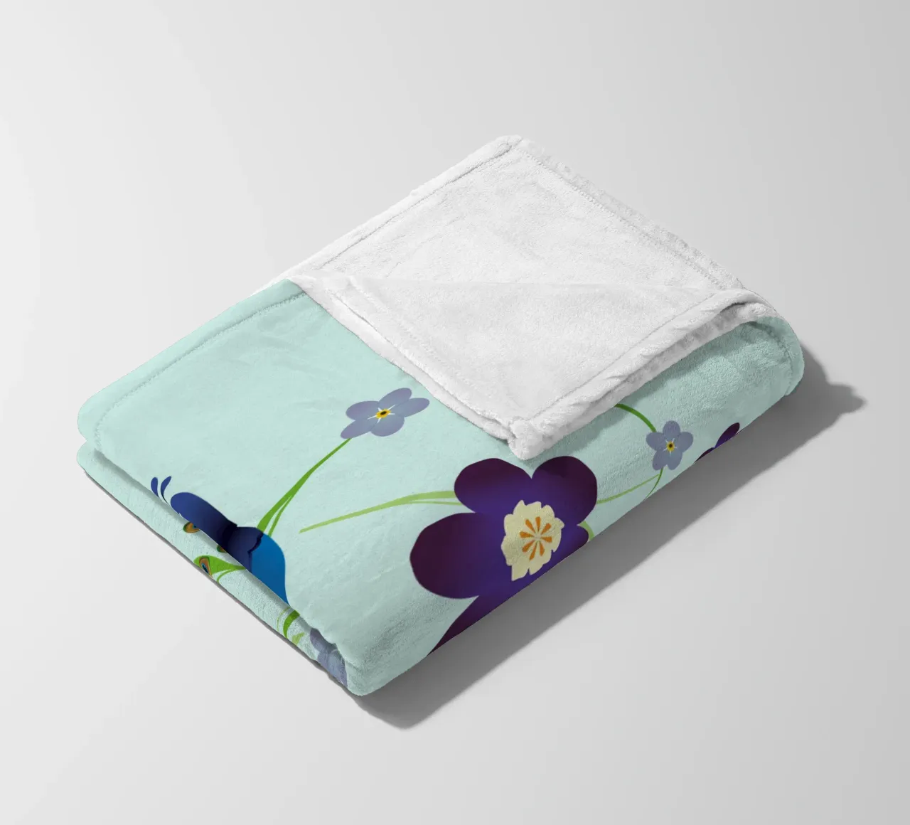 Pavone con fiori coperta in pile da BwiseLizzy