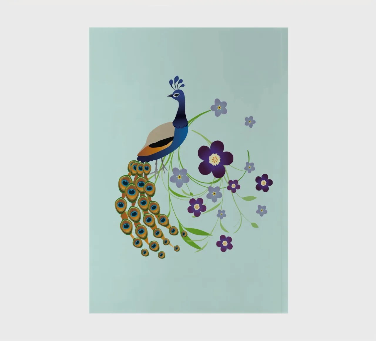 Peacock with flowers notebook by BwiseLizzy
