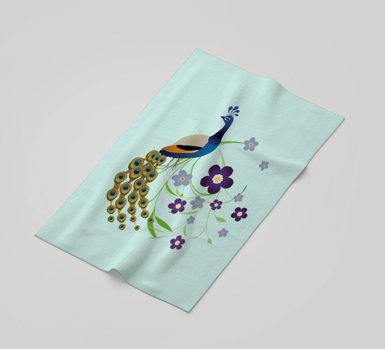 Pavone con fiori telo mare da BwiseLizzy