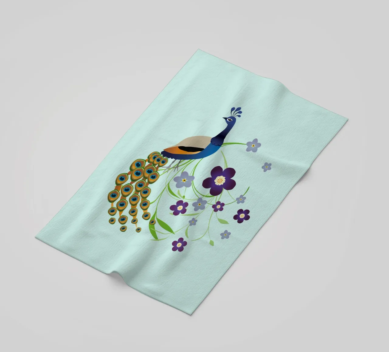 Pavone con fiori telo mare da BwiseLizzy