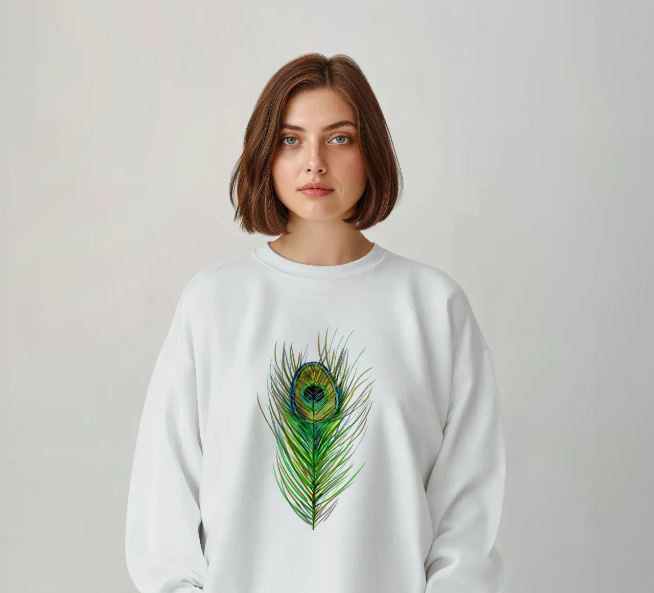 Peacock tail feather sweatshirt by BwiseLizzy