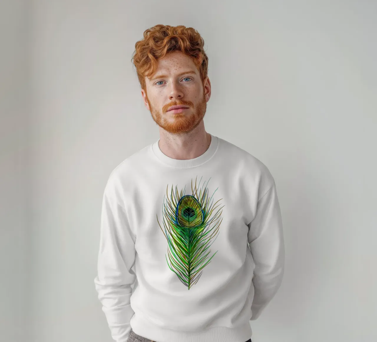 Peacock tail feather sweatshirt by BwiseLizzy