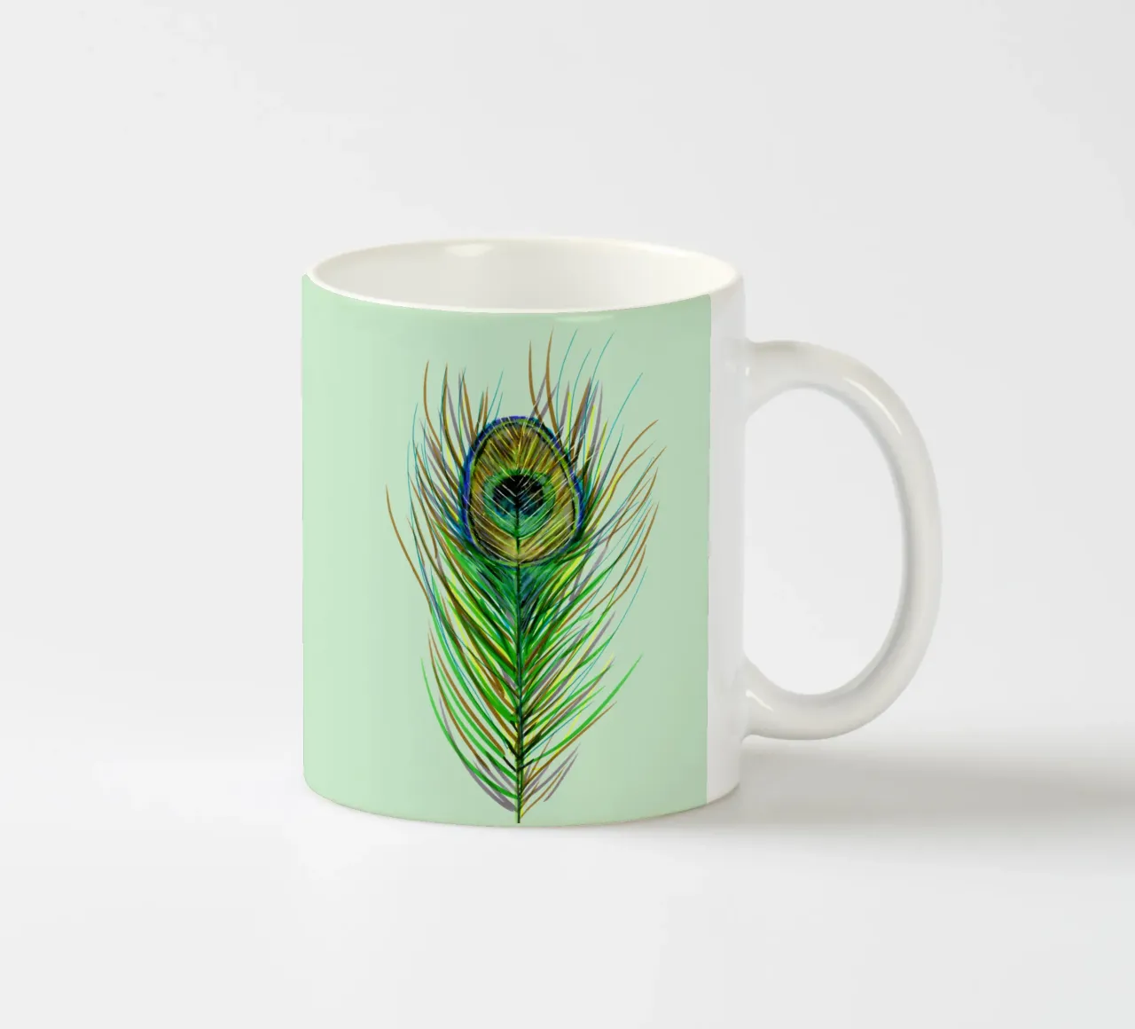 Piuma di coda di pavone tazza in ceramica da BwiseLizzy