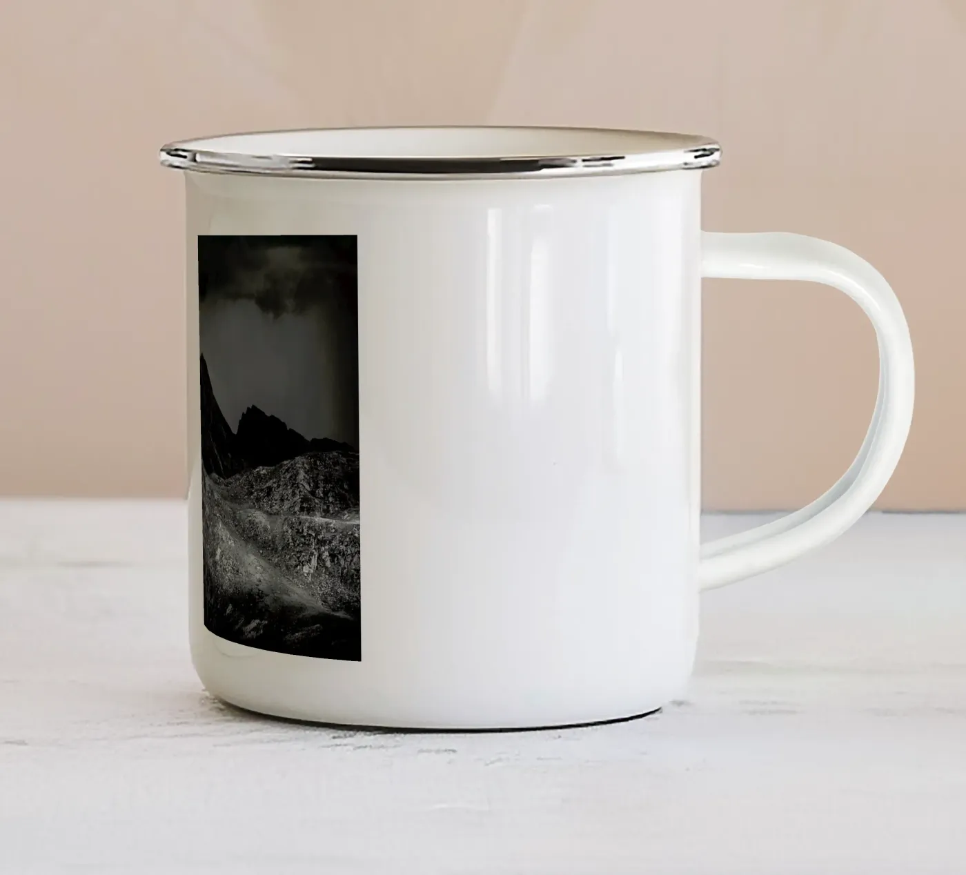 Rays enamel mug by Dustin Janko